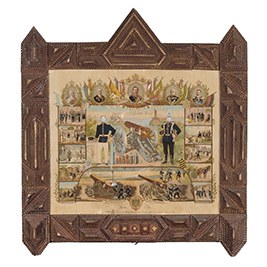 Fin 19e siècle, Chromolithographie, photographie, bois sculpté,  Musée Alsacien